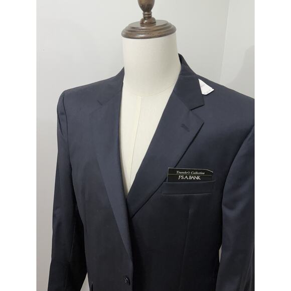NWT Jos. A. Bank 100% Wool Blazer 42R Navy Blue Executive Suit Jacket MSRP $600 - Picture 2 of 4
